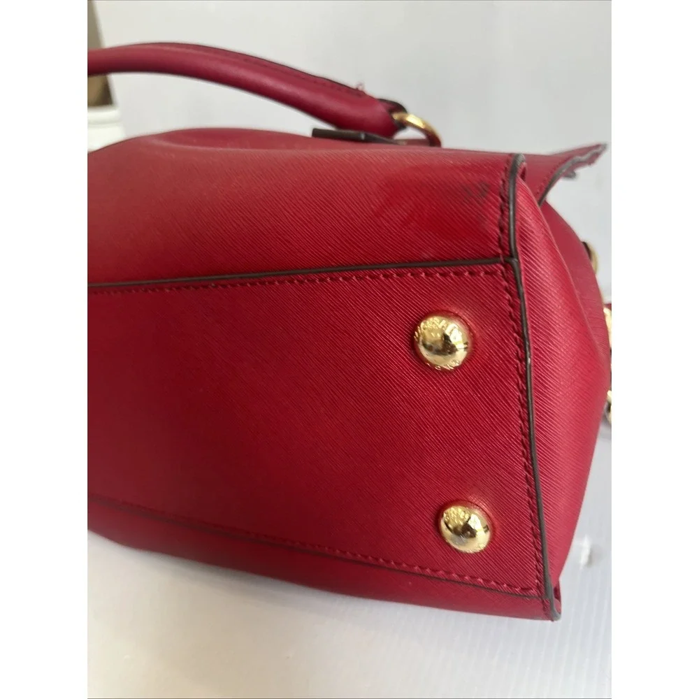 MICHAEL Michael Kors Hamilton Satchel Red Saffiano Leather